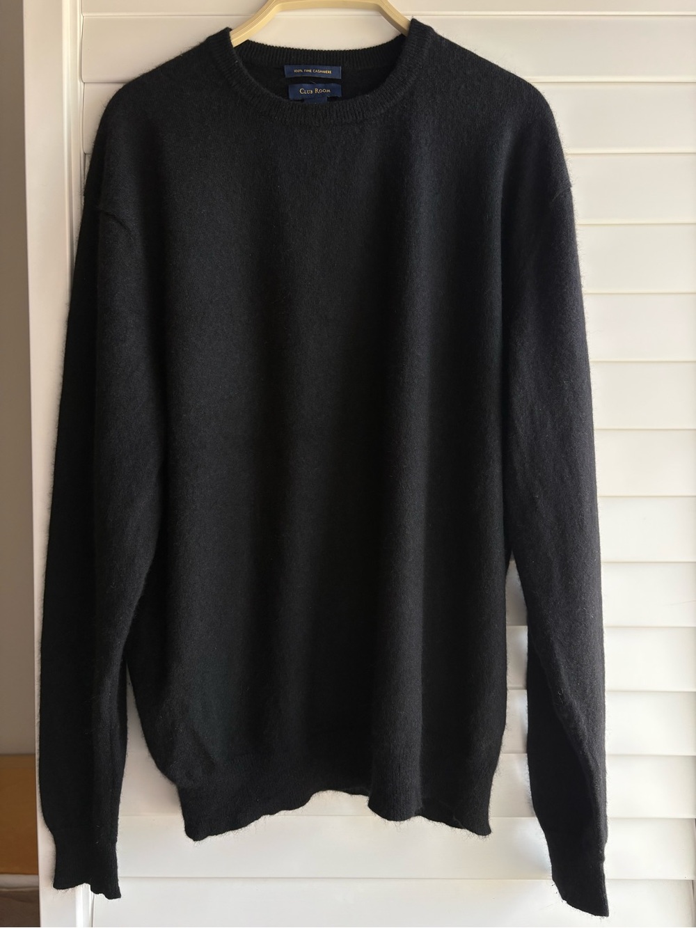 Club Room Men's Black Crewneck Cashmere-Blend Sweater